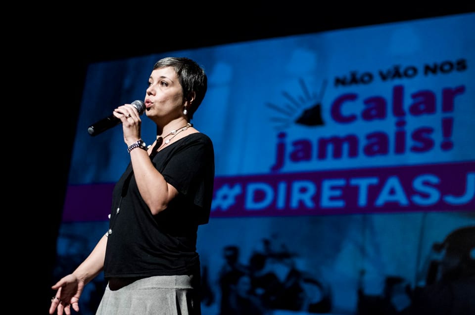 Renata Mielli, Secretária-Geral do Barão de Itararé, durante o #3ENDC.