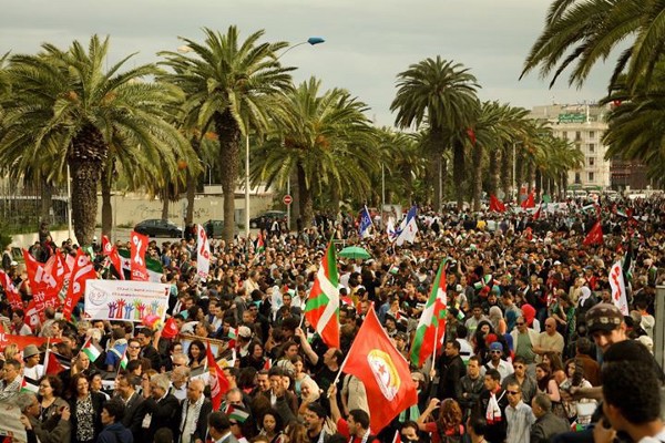 Marcha pró-Palestina do Fórum Social Mundial em 2013, na Tunísia. Foto: Mídia NINJA