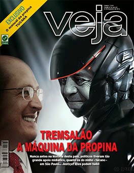 Já pensou uma capa da Veja assim? Nós também não