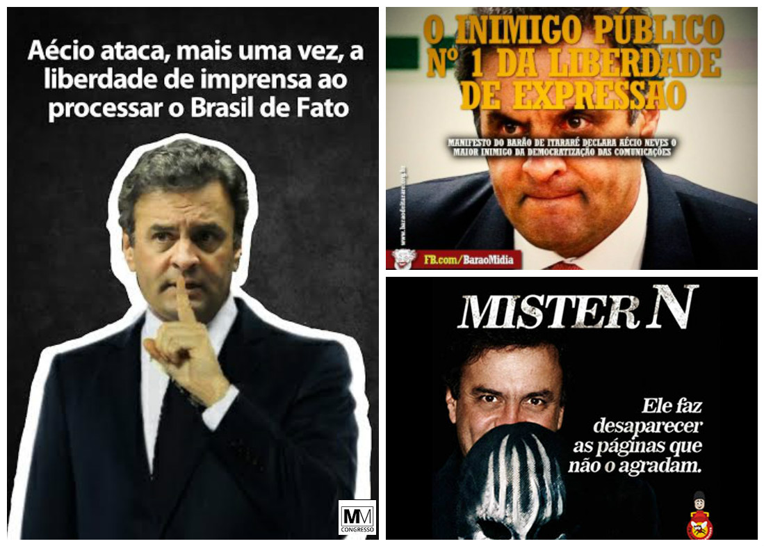 Fama de 'censor' de Aécio Neves repercute nas redes. Imagem: Reprodução