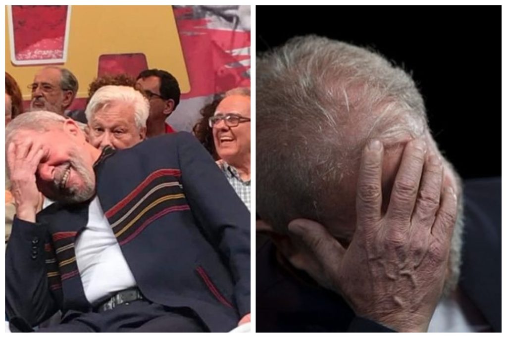 O momento da foto (Louise Botkay) e a versão publicada pelo Estadão (foto por Mauro Pimentel, da AFP)