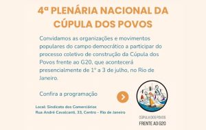 Cúpula dos Povos Frente ao G20: movimentos realizam plenária organizativa no RJ