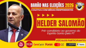 Barão nas Eleições 2026 sabatina Helder Salomão (PT), pré-candidato ao governo do ES