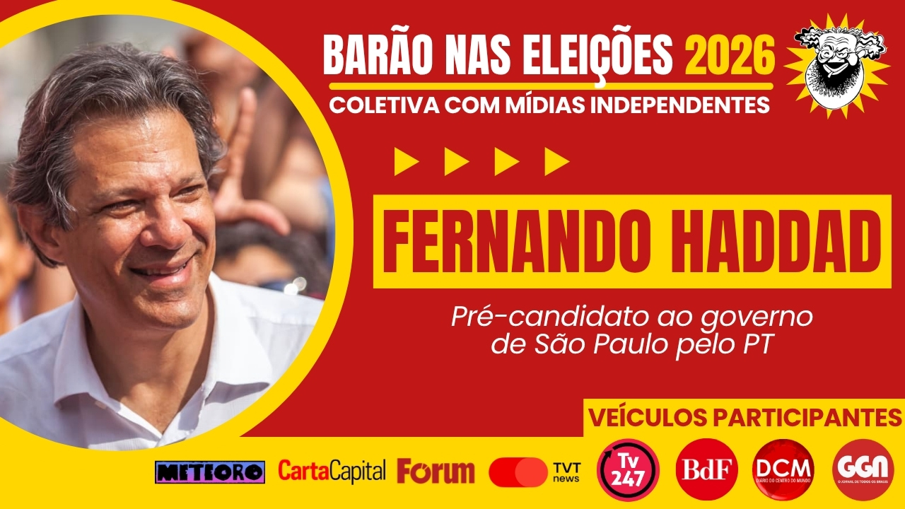 Canal do Barão de Itararé recebe Fernando Haddad nesta quarta-feira (8)